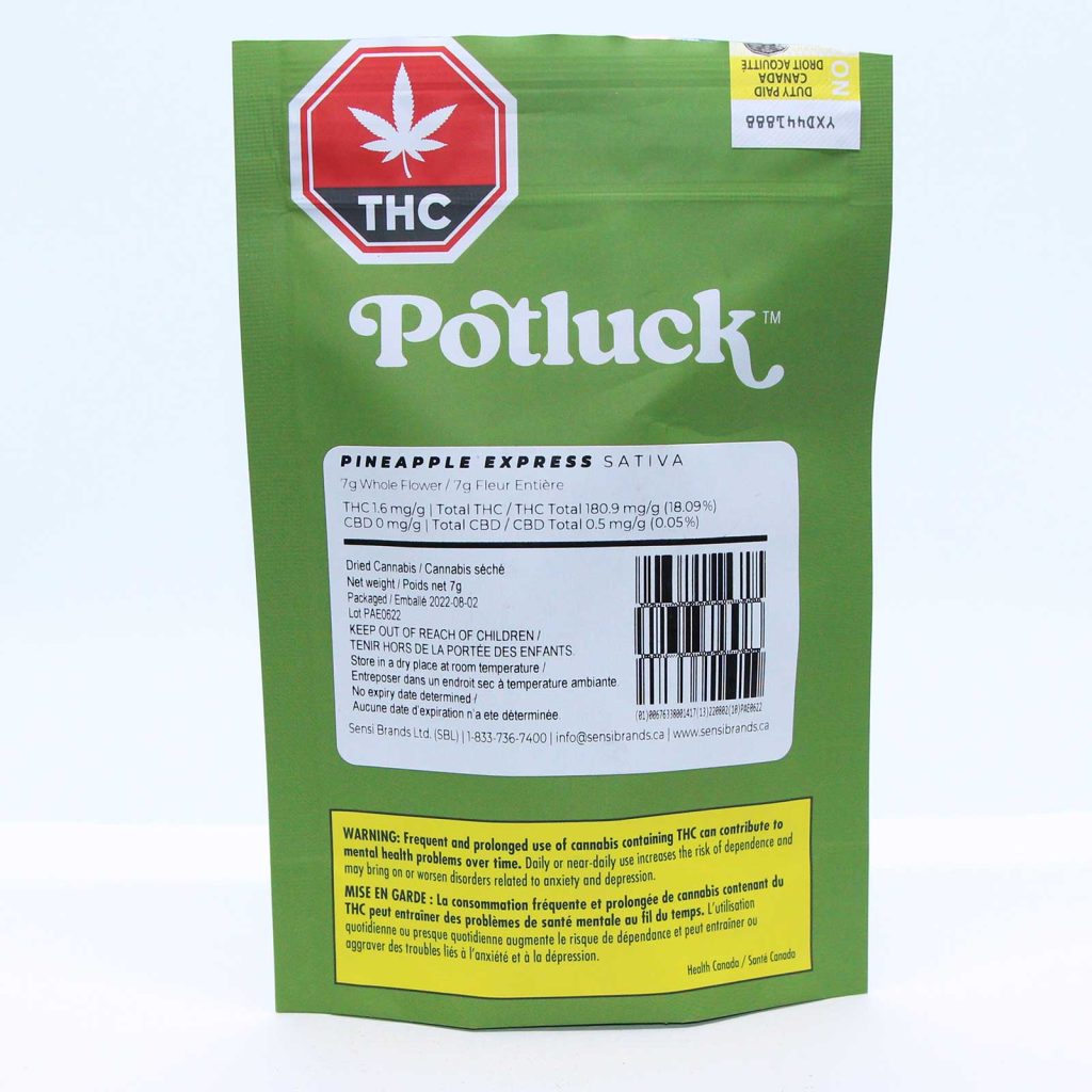 Potluck pineapple express 7g up in sky cannabis tobacconist