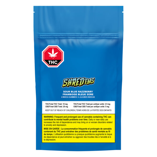 SHRED'EMS- SOUR BLUE RAZZBERRY 4X4.5G