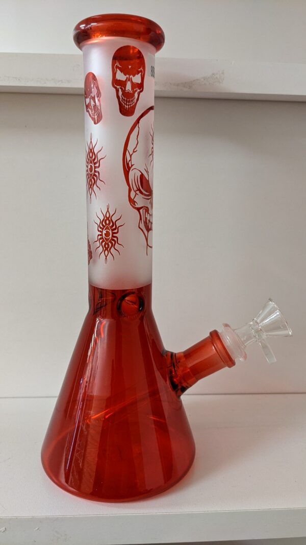 GLASS RED SKULL 10" BONG