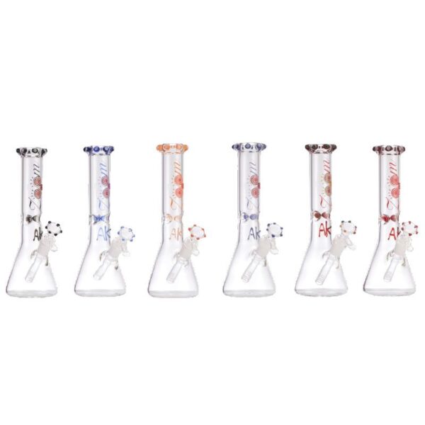 8″ Zoom Glass Bong with Bowl – Assorted (B9)