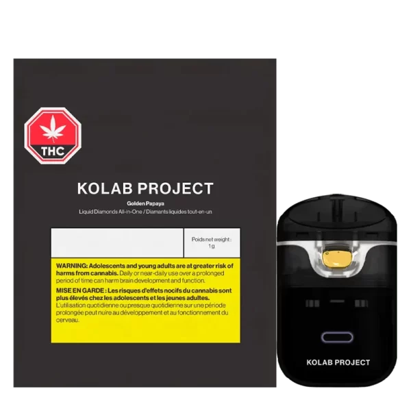 Kolab Project - Golden Papaya Diamonds THC Disposable Vape 1G - Image 2