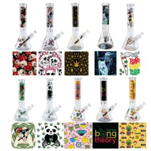 10″ Exclusive Licensed Glass Bong Combo – D (DCK014-Assorted)