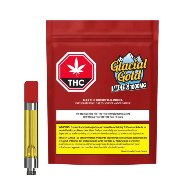 Glacial Gold - Max THC Cherry KO 510 Vape Cart 1.2G