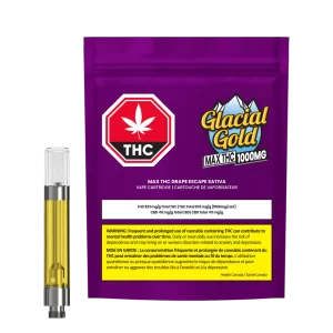 Glacial Gold - Max THC Grape Escape 510 Vape Cart 1.2G