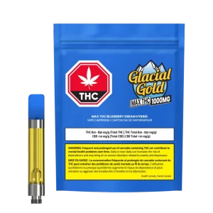 Glacial Gold - Max THC Blueberry Dream 510 Vape Cart 1.2G