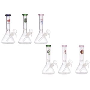 7″ Beaker Glass Bong with a Colored Mouthpiece and IceCatcher