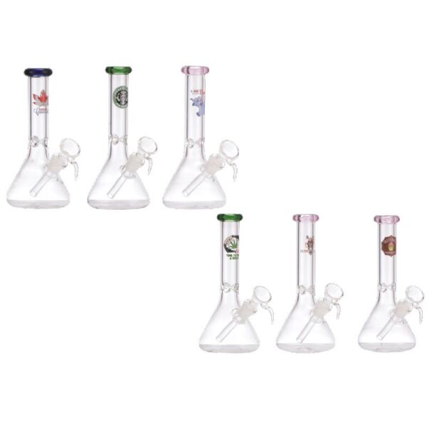 7″ Beaker Glass Bong with a Colored Mouthpiece and IceCatcher