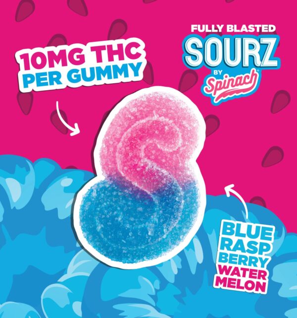 Sourz Spinach - Fully Blasted Blue Raspberry Watermelon 1X5G