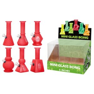 Glass Bong,Assorted Designs Red, Green, White