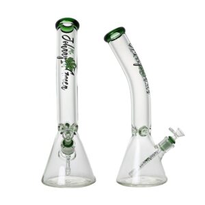 Johnny Green 16″ 9mm Beaker Bent Neck with Grid Percolator Slide – Green (MJG-008)