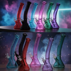 12″ Xtreme Curve Neck Glass Bong – Assorted (XTR5005)