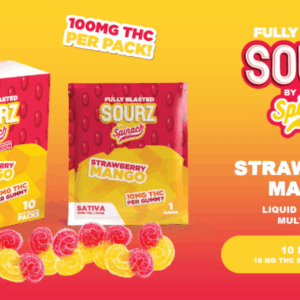 Sourz Spinach - Fully Blasted Strawberry Mango 100mg THC