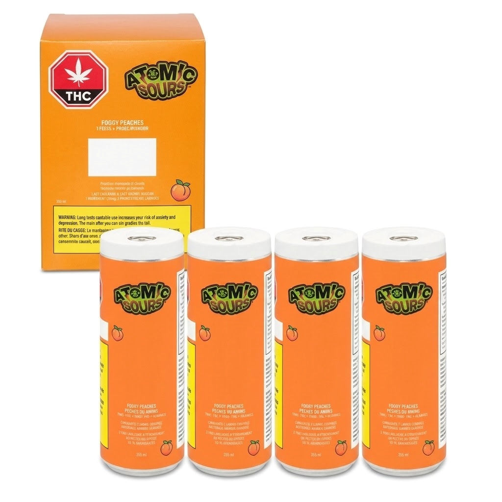 XMG Atomic Sours - Foggy Peaches (4 Pack) 1420ml