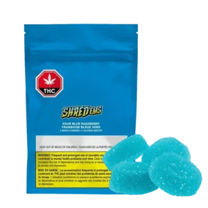 SHRED'EMS – Sour Blue Razzberry Gummies (4-Pack, 2:1 CBD:THC)