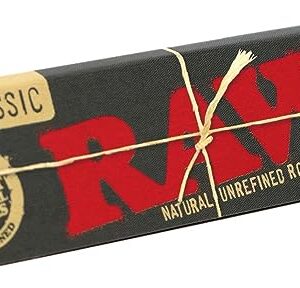 RAW Classic Black King Size Slim Natural Unrefined Ultra Thin 110mm Rolling Papers