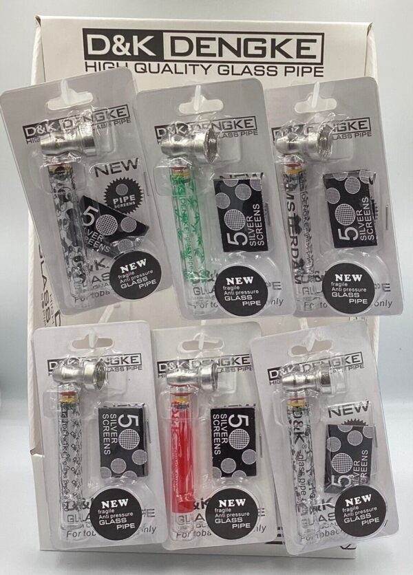 D&K High Quality Glass Smoking Pipe. Glass pipe & Metal bowl FREE gauze.