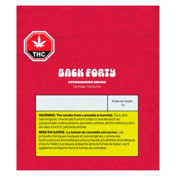 BACK FORTY - STRAWBERRY COUGH 510 VAPE CART 0.95G SATIVA