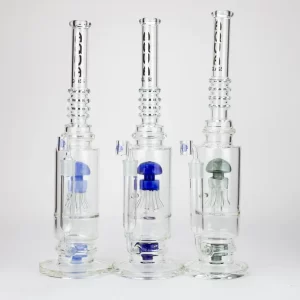 19" AQUA Glass 2-in-1 Octopus percolator glass water bong