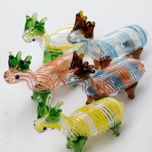 Standing Deer Small glass hand pipe