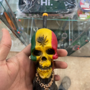 Wooden Skull Pipe