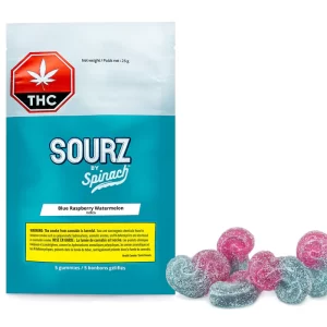 Sourz by Spinach - Blue Raspberry Watermelon Gummies 5X5G Indica