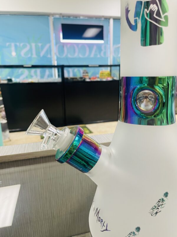 Green Rick and Morty Glass Beaker Bong Rig – with Bowl or Banger - Image 2