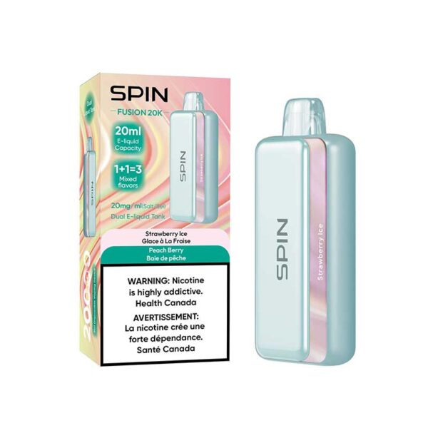 SPIN FUSION 20K DISPOSABLE - STRAWBERRY ICE AND PEACH BERRY
