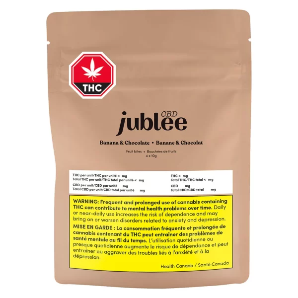 JUBLEE - BANANA & CHOCOLATE CANNABIS CBD FRUIT BITES