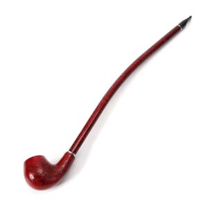 16″ Extra Long Hand Carved Stem Wooden Tobacco Pipe