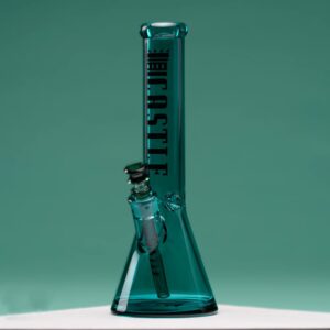 CASTLE GLASSWORKS – ELECTROPLATE 14″ TEAL