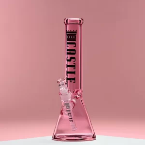 CASTLE GLASSWORKS – ELECTROPLATE 14″ PINK