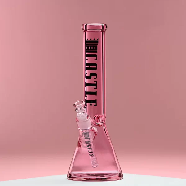 CASTLE GLASSWORKS – ELECTROPLATE 14″ PINK