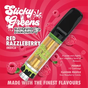 STICKY GREENS - RED RAZZLEBERRY 510 VAPE CART 1G
