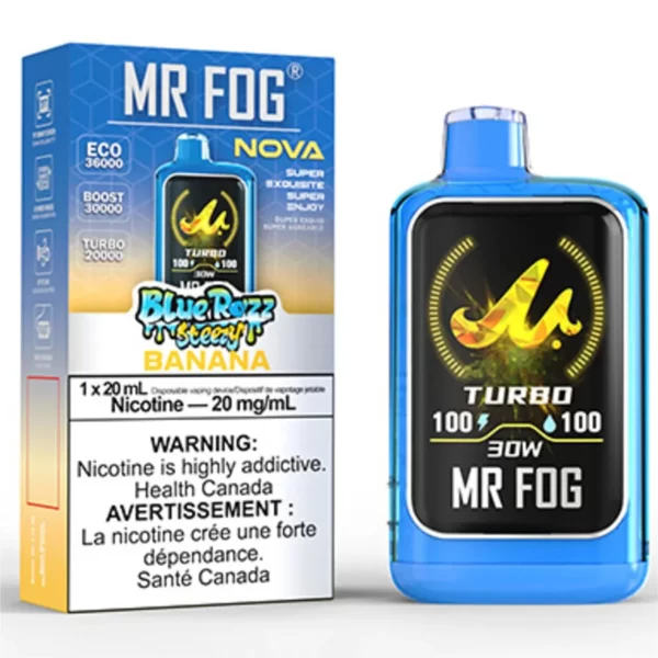 MR FOG – NOVA BLUE RAZZ STEEZY BANANA DISPOSABLE VAPE