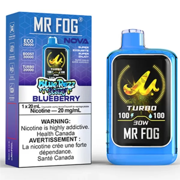 MR FOG – NOVA BLUE RAZZ STEEZY BLUEBERRY DISPOSABLE VAPE