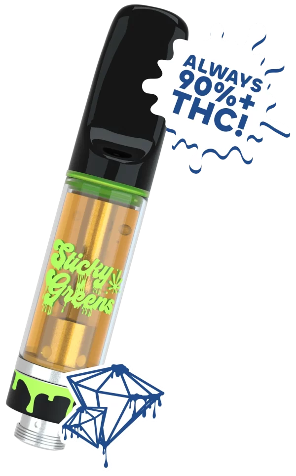 STICKY GREENS - ICED MINT(LIQUID DIAMONDS) 510 VAPE CART 1G SATIVA