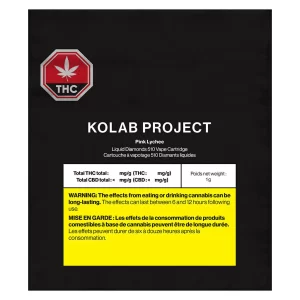 KOLAB PROJECT – PINK LYCHEE LIQUID DIAMONDS510 VAPE CART 1G SATIVA