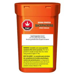 BACK FORTY – BACKPACKERS LIQUID IMAGINATION HEMP’ED PR10X0.75G HYBRID