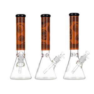 14"7MM GLASS BONG WITH DIFUSER - ORANGE