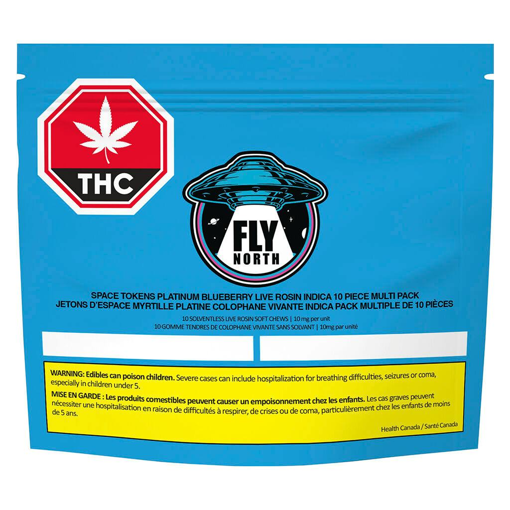 FLY NORTH - SPACE TOKENS PLATINUM BLUEBERRY LIVE ROSIN CHEWS INDICA MULTIPACK