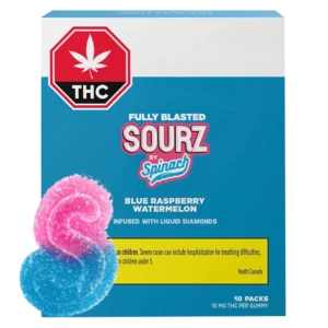 Sourz by Spinach - Blue Raspberry Watermelon Gummies 10X5G Indica