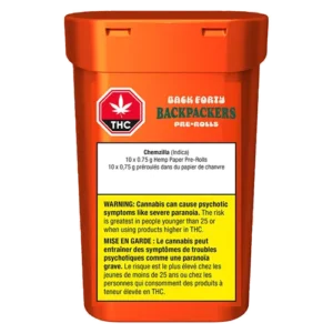 BACK FORTY – BACKPACKERS CHEMZILLA PR10X0.75G INDICA