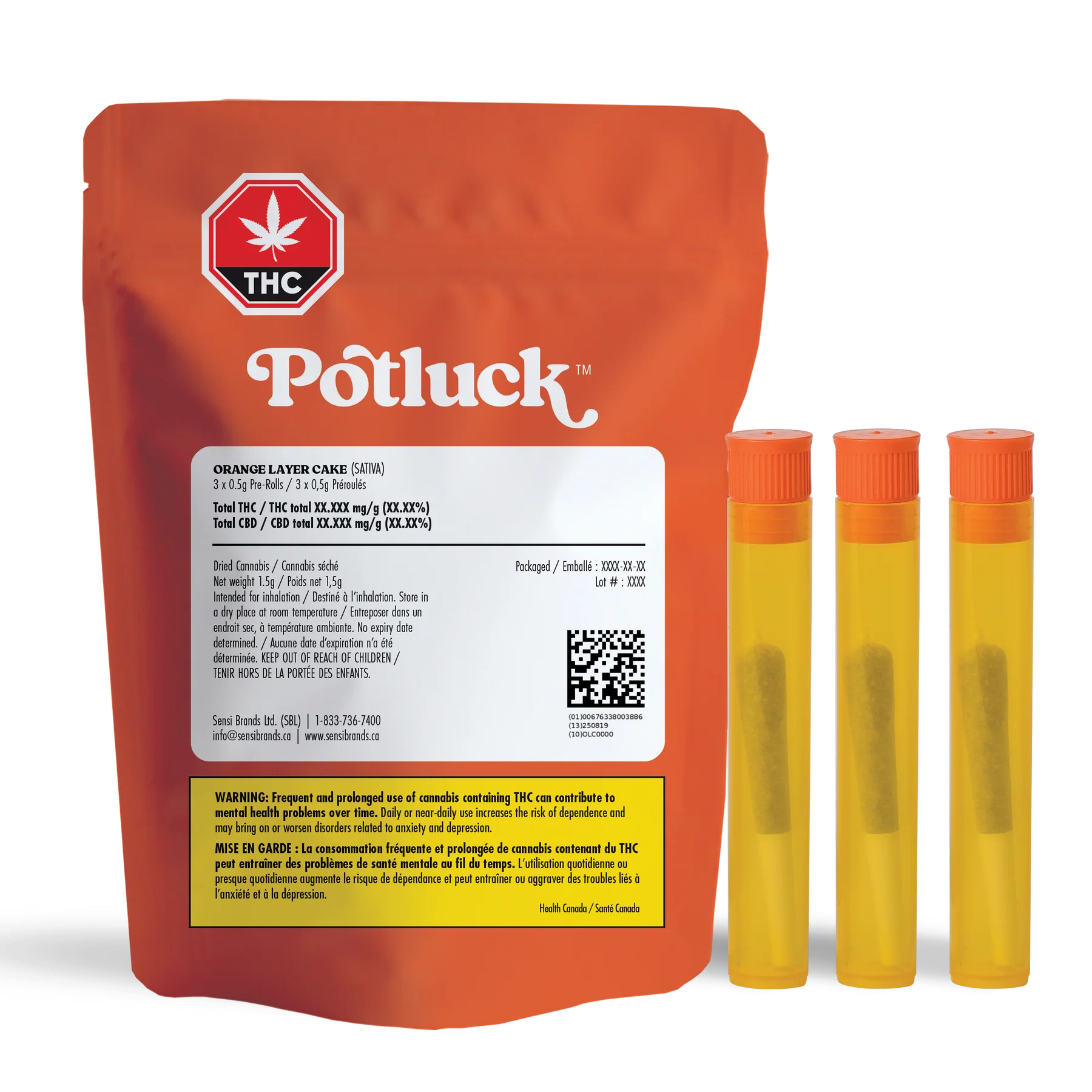POTLUCK - ORANGE LAYER CAKE PR3X0.5G SATIVA