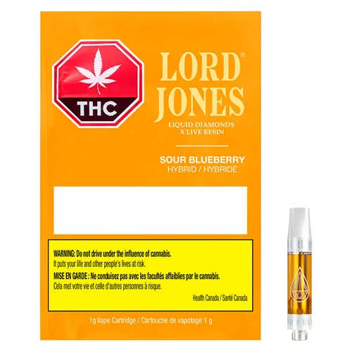 LORD JONES - SOUR BLUEBERRY LIQ DIAMONDS X LIVE RESIN VAPE CART 1G HYBRID