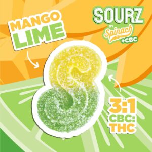 SPINACH – SOURZ MANGO LIME 5X3:1 CBC|THC GUMMIES SATIVA